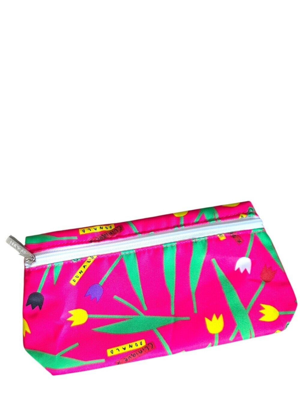 Clinique x Donald Robertson Tulip Makeup Bag Cosmetic Pouch Floral Case Pink